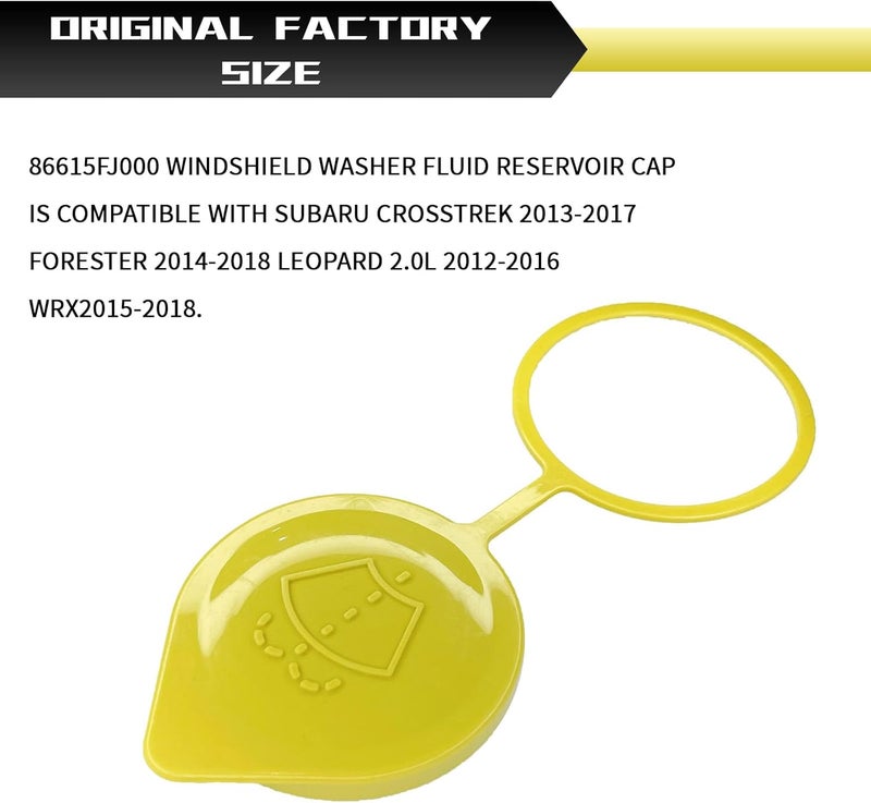 Eponcia Windshield Washer Fluid Cap Wiper Washer Fluid Reservoir Cap Cover Replacement for Subaru, 86615FJ000 Windshield Cleaner Tank Caps for Subaru Crosstrek Forester Impreza WRX Accessories(Yellow) - Image 3